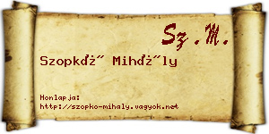 Szopkó Mihály névjegykártya